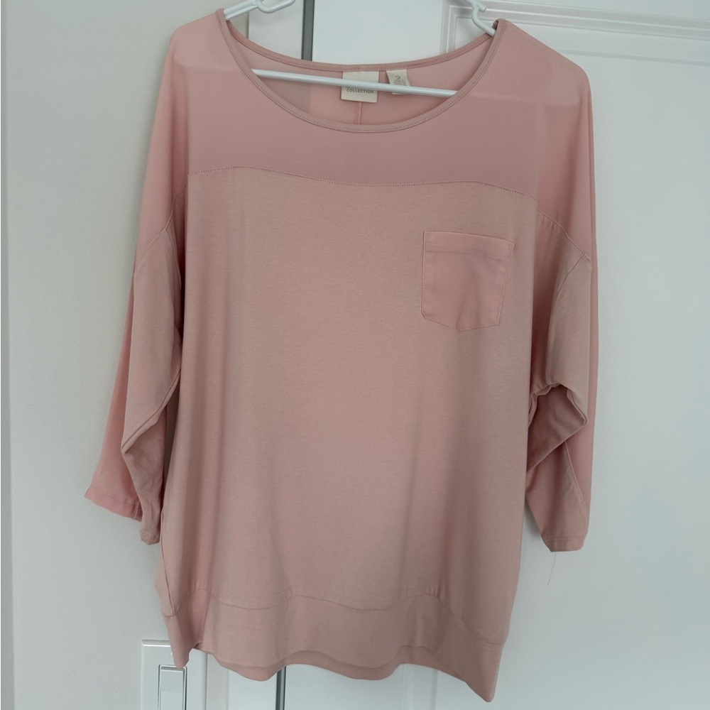 Chico's Dusty Rose Pocket Sweatshirt